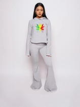 SC Colorful Patterned Print  Long Sleeve Pants Suit YIBF-6023
