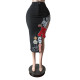 SC Retro Letter Embroidered Denim Skirt MEM-88657