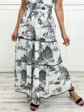 SC Plus Size Print Short Sleeve Slim Maxi Dress GXBQ-802