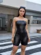 SC Sexy Wrap Chest PU Leather Romper GXBQ-1141837