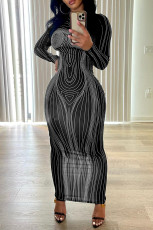 SC Long Sleeve O Neck Maxi Dress GXBQ-1141220