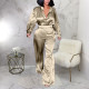 SC Long Sleeve Solid Shirt Two Piece Pants Set YF-20040