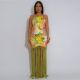 SC Print Backlesss Tassel Long Dress GTYZ-7581