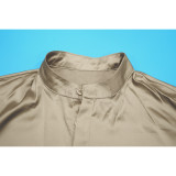SC Long Sleeve Solid Shirt Two Piece Pants Set YF-20040