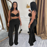 SC Sexy Solid Color Wrap Chest Pants 2 Piece Set BY-7485