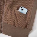 SC Solid Color Long Sleeve Hooded Coat GSZM-ZTP1387