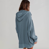 SC Solid Color Long Sleeve Hooded Coat GSZM-ZTP1387