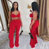 SC Sexy Solid Color Wrap Chest Pants 2 Piece Set BY-7485