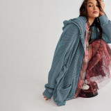 SC Solid Color Long Sleeve Hooded Coat GSZM-ZTP1387