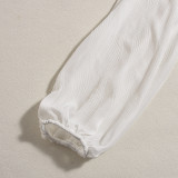 SC Lantern Long Sleeve Solid Color Top GNZD-51365THD