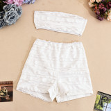 SC Solid Color Wrap Chest Tops Shorts 2 Piece Set GFRT-42023SBG