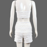 SC Solid Color Wrap Chest Tops Shorts 2 Piece Set GFRT-42023SBG