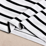 SC Stripe Backless Tie Up Two Piece Shorts Set GNZD-51814SBD