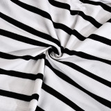 SC Stripe Backless Tie Up Two Piece Shorts Set GNZD-51814SBD