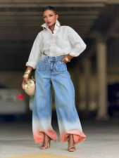 SC Gradient Color Wide Leg Jeans GYLN-2682