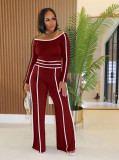 SC One Shoulder Patchwork Long Sleeve Pants Suit NY-9191