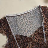 SC Leopard Print V Neck Tops GNZD-51677TBD