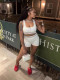 SC Solid Color Tank Tops Two Piece Short Set GFCF-1383