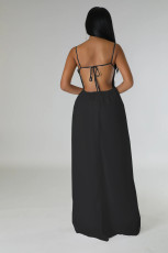SC Solid Color Backless Sling Jumpsuit XHXF-8726