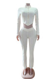 SC Long Sleeve Zipper Tops Two Piece Pants Set GFCF-1385