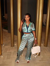 SC Fashion Print Short Sleeve Pants 2 Piece Set GFCF-1382