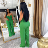 SC Solid Color Wrap Chest Jumpsuit CYA-901979