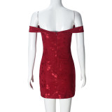 SC Mesh Backless Tube Top Mini Dress GNZD-32480DBY