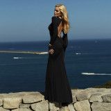 SC Long Sleeve Solid Color Backless Maxi Dress XEF-K25D78220