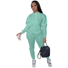 SC Solid Color Long Sleeve Sport Pants Suit YIM-MC125