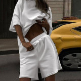 SC Solid Color Shorts Sleeve Shorts 2 Piece Set SSNF-250519