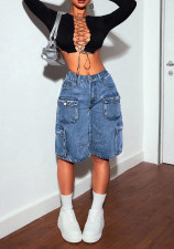 SC Fashion Loose Multi-pockets Denim Shorts GKNF-1385