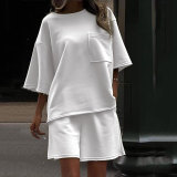 SC Solid Color Shorts Sleeve Shorts 2 Piece Set SSNF-250519