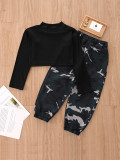 SC Kid Girl Long Sleeve T Shirts Print Pants Suit GYMF-YM164