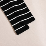SC Stripe One Shoulder Long Sleeve Skirt Suit GNZD-41962SBG