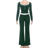 SC Long Sleeve Caot+Vest+Flare Pants 3 Piece Set XEF-K25S78623