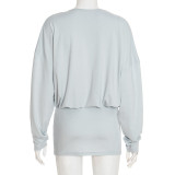 SC Solid Color Loose Deep V Neck Mini Dress GSZM-D25DS345