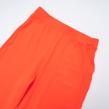 SC Colorful Silk Scarf Knotted Solid Two Piece Pants Set MXBF-J25ST245