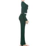 SC Long Sleeve Caot+Vest+Flare Pants 3 Piece Set XEF-K25S78623