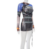 SC Print Irregular Split T Shirts MXBF-J25TP137