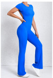 SC Backless Short Sleeve Solid Jumpsuit GQSA-60450