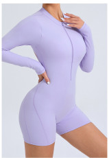 SC Long Sleeve Zipper Backless Romper GQSA-ZY01