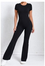 SC Backless Short Sleeve Solid Jumpsuit GQSA-60450