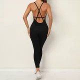 SC V-Neck Yoga Fitness Backless Jumpsuit GQSA-1028