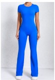 SC Backless Short Sleeve Solid Jumpsuit GQSA-60450