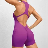 SC Solid Color Tight Sport Yoga Romper GQSA-Q22