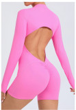 SC Long Sleeve Zipper Backless Romper GQSA-ZY01