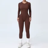 SC Long Sleeve Solid Color Sport Jumpsuit GQSA-10122