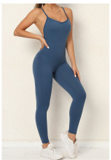 SC V-Neck Yoga Fitness Backless Jumpsuit GQSA-1028