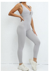 SC Sleeveless Solid Color Sport Skinny Jumpsuit GQSA-42015
