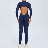 SC Zipper Long Sleeve Backless Jumpsuit GQSA-ZY02